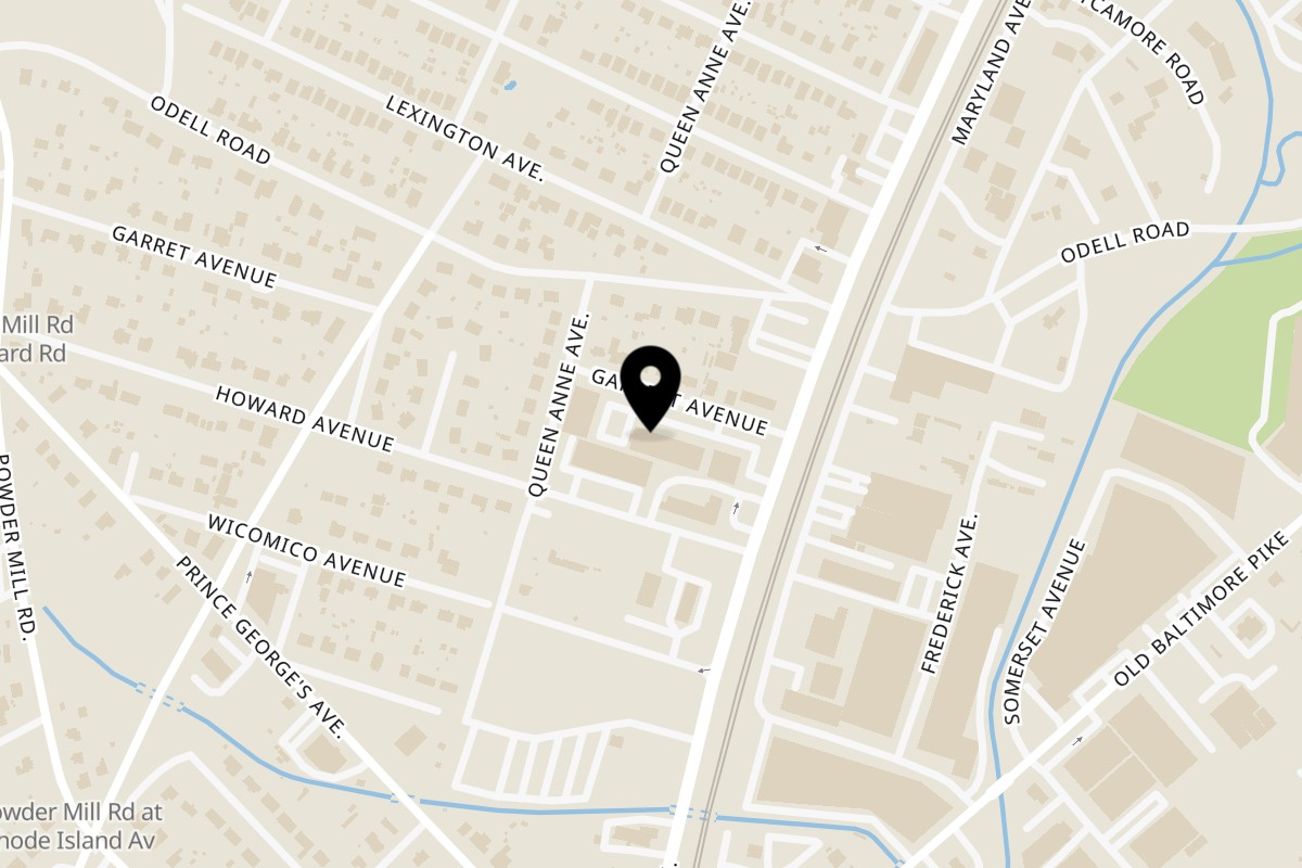 Map showing the location of Manila Mart on 5023 Garrett Ave in Beltsville